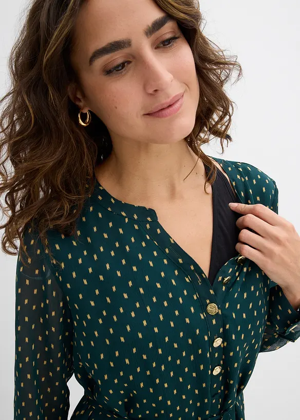 2-in-1 zwangerschapsjurk/voedingsjurk van chiffon, bonprix