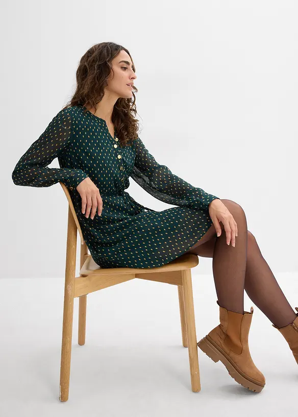 2-in-1 zwangerschapsjurk/voedingsjurk van chiffon, bonprix