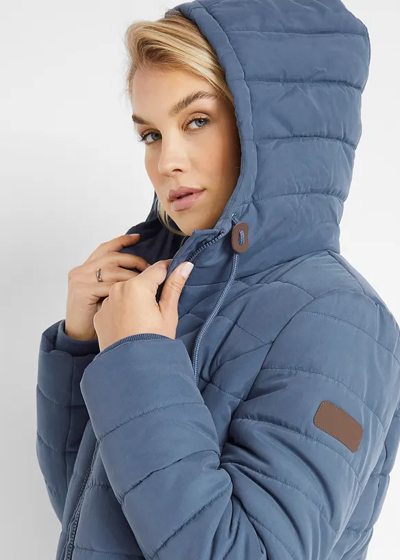 Lange gewatteerde jas, 2-in-1 look, bonprix