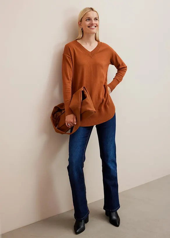 Bootcut stretch jeans, mid waist, bonprix