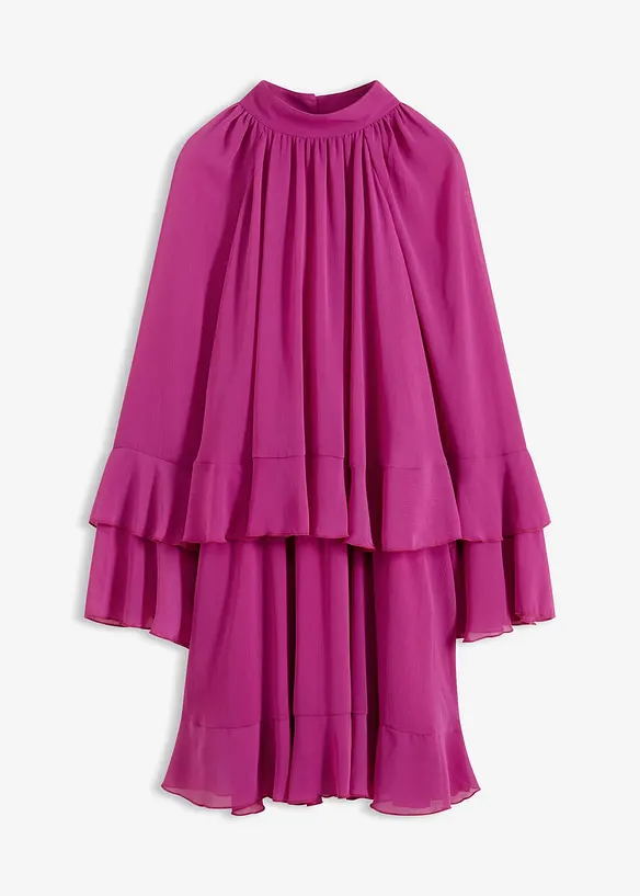 Chiffon jurk met volants, bonprix