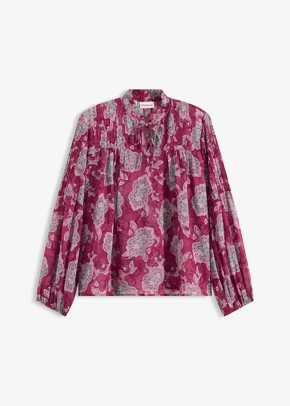 Satijnen tuniek met biezen, bonprix