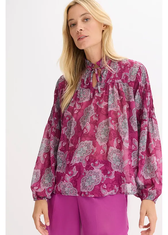 Satijnen tuniek met biezen, bonprix