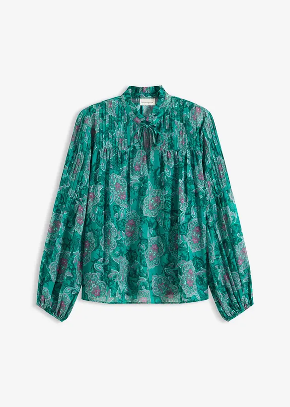 Satijnen tuniek met biezen, bonprix