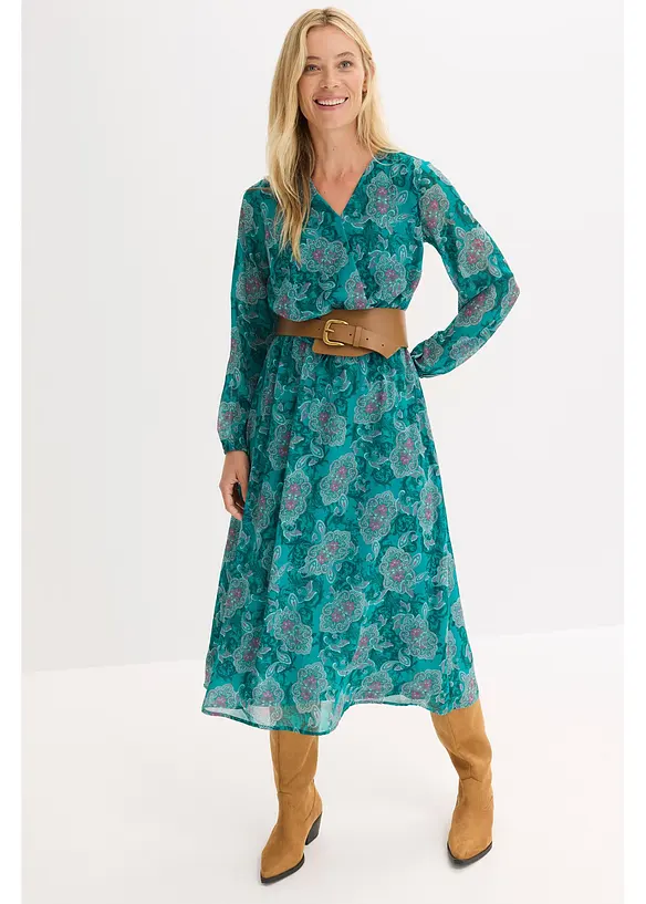 Jurk van chiffon met paisley, bonprix