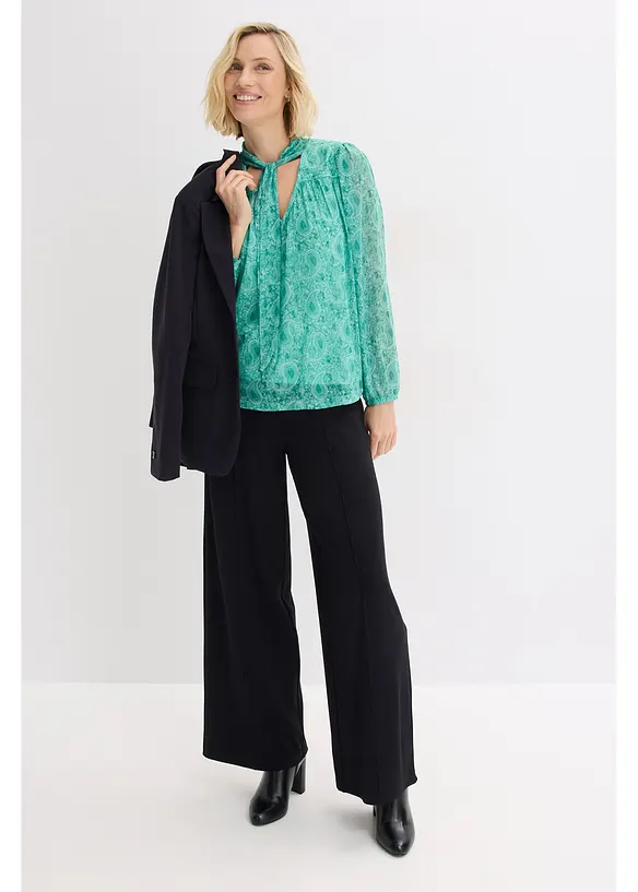 Longsleeve van elegant mesh, bonprix