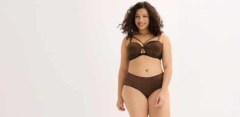 Elegante bruine glanzende lingerie.