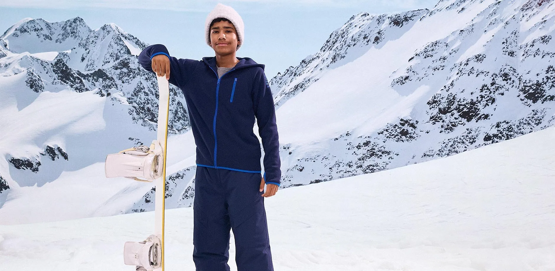 Kinderen - Fleece vest met contrasten - donkerblauw/azuurblauw