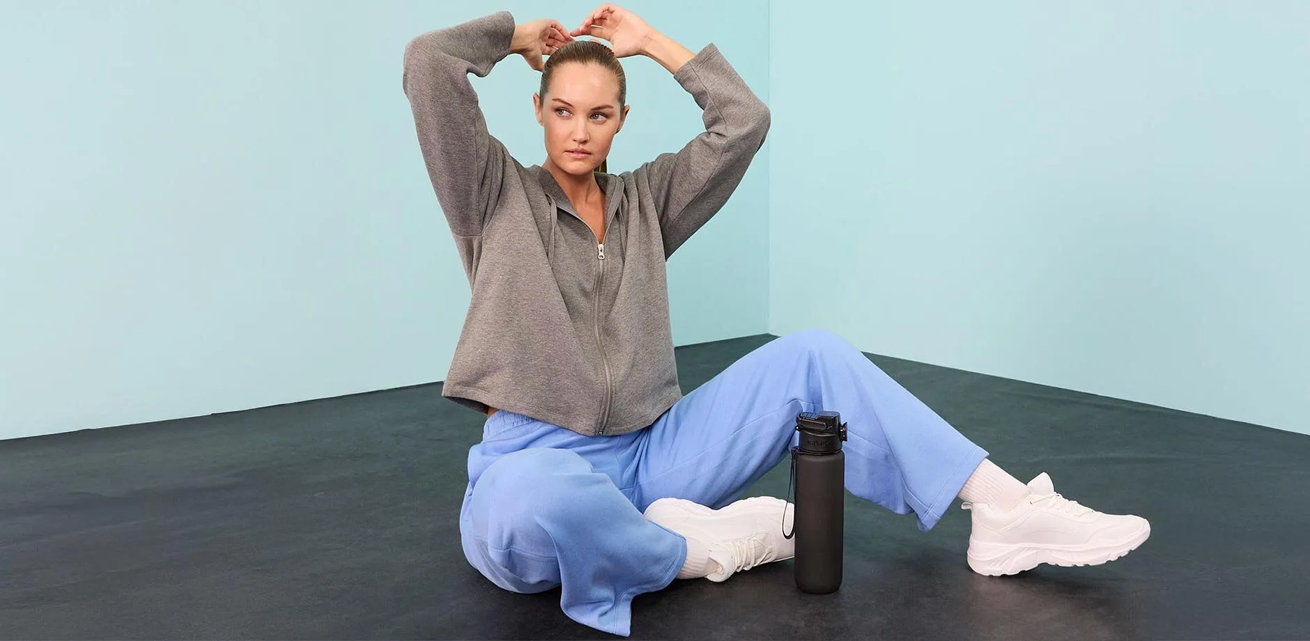 On trend - Sweatvest van biologisch katoen - grijs gem&ecirc;leerd