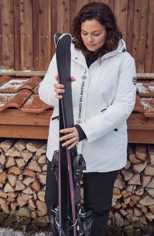 Dames - Outdoor ski-jas, waterdicht - wit