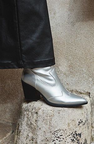 Dames - Cowboylaarsjes - zilver