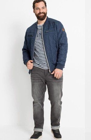 Heren - Gewatteerde jas van gerecycled polyester - donkerblauw