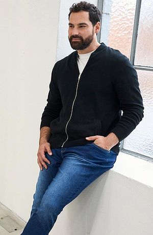 Heren - Vest met gerecycled katoen - zwart
