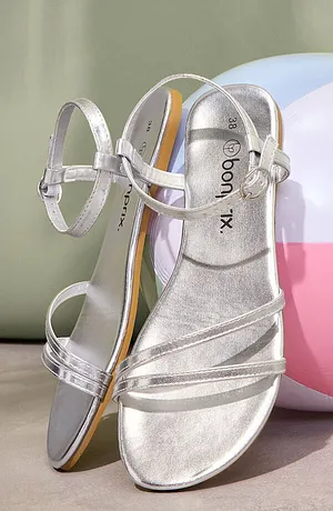 Dames - Sandalen - zilver metallic