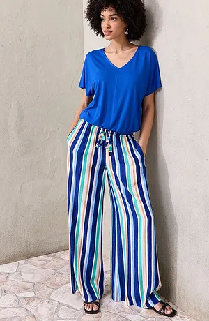 Dames - Oversized shirt in een viscosemix - arctisch blauw