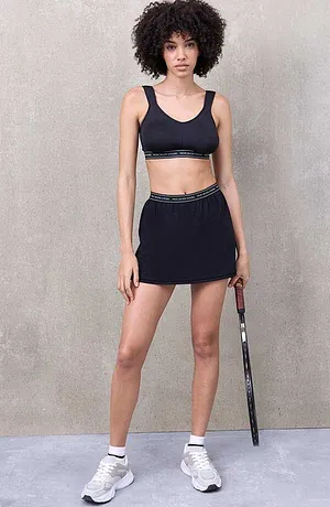 Dames - Ultra lichte rok met geïntegreerde short - zwart