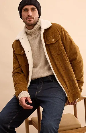 Heren - Corduroy jas - cognac