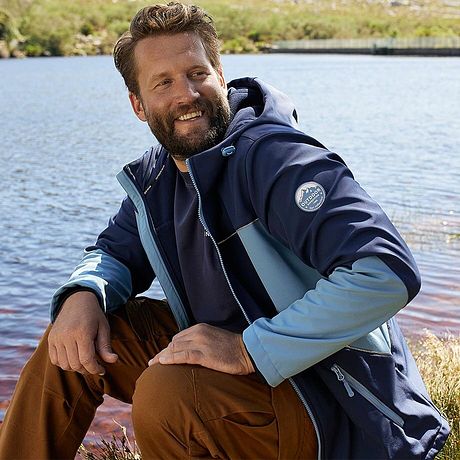 Heren - Softshell jas - donkerblauw/mat blauw