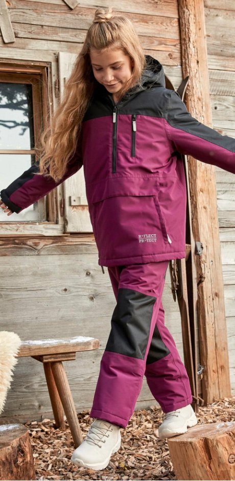 Kinderen - Ski-jas, waterafstotend en winddicht - bessen/zwart