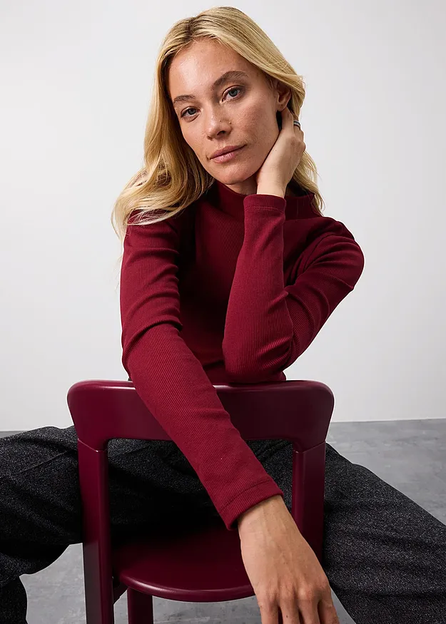 Heisenberg_FutureUse - Geribde longsleeve - robijnrood