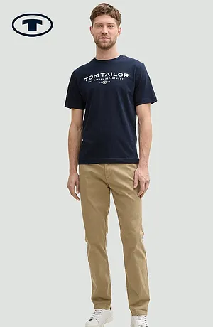 Heren - Tom Tailor T-shirt - donkerblauw met print