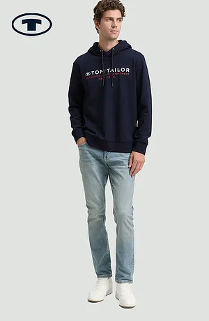 Heren - Hoodie van Tom Tailor - donkerblauw