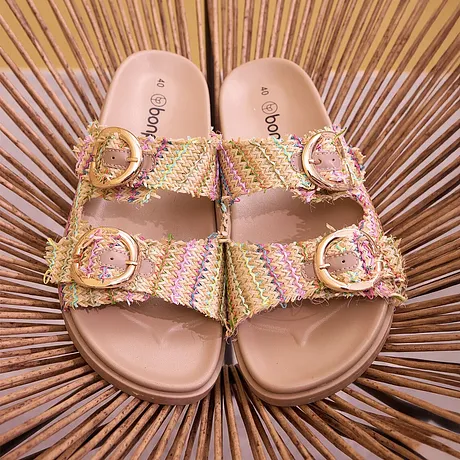 On trend - Slippers - ecru multicolour