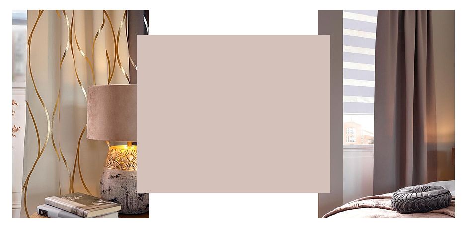 Inspiratie - Verduisterend gordijn met glanzende print (1 stuk) - crème/goud