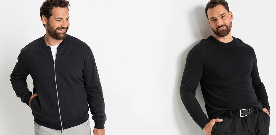 Heren - Sweat bomberjack - zwart