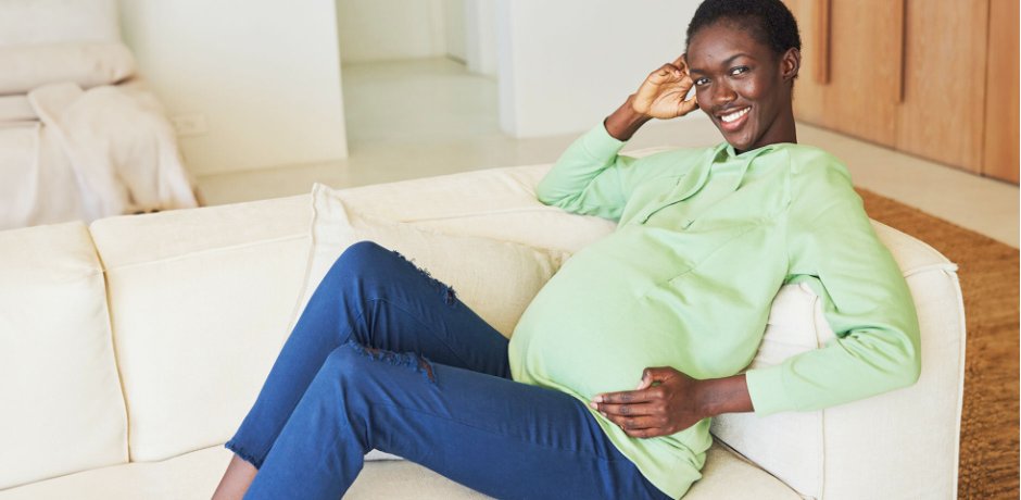 Dames - Zwangerschapssweater / voedingssweater van biologisch katoen - mosgroen