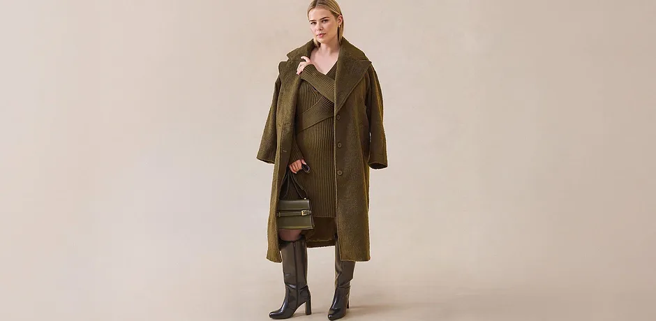 On trend - Oversized jas met knoopsluiting - olijfgroen