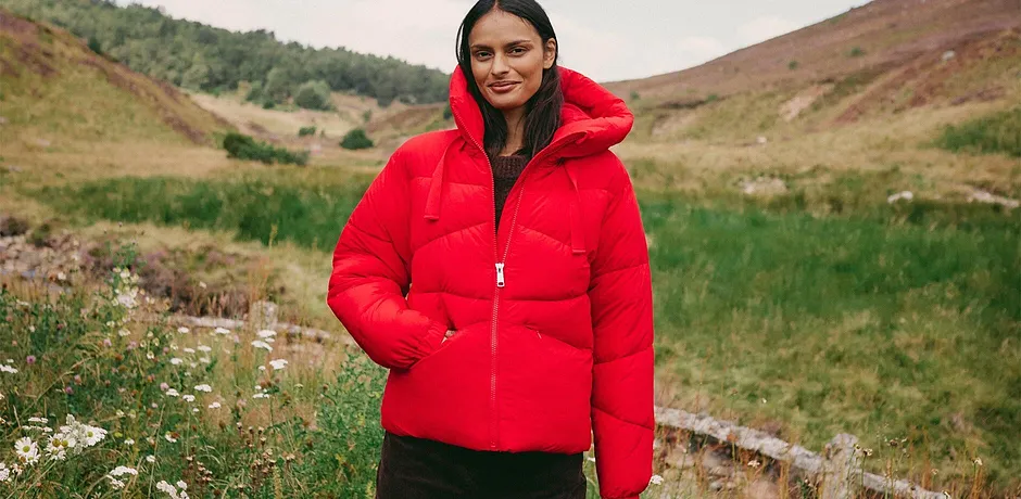 Dames - Waterafstotende gewatteerde jas - lavarood