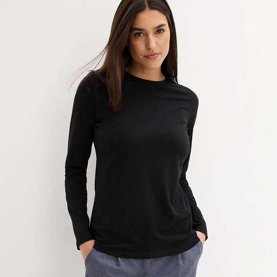 Minimalistische zwarte longsleeve.