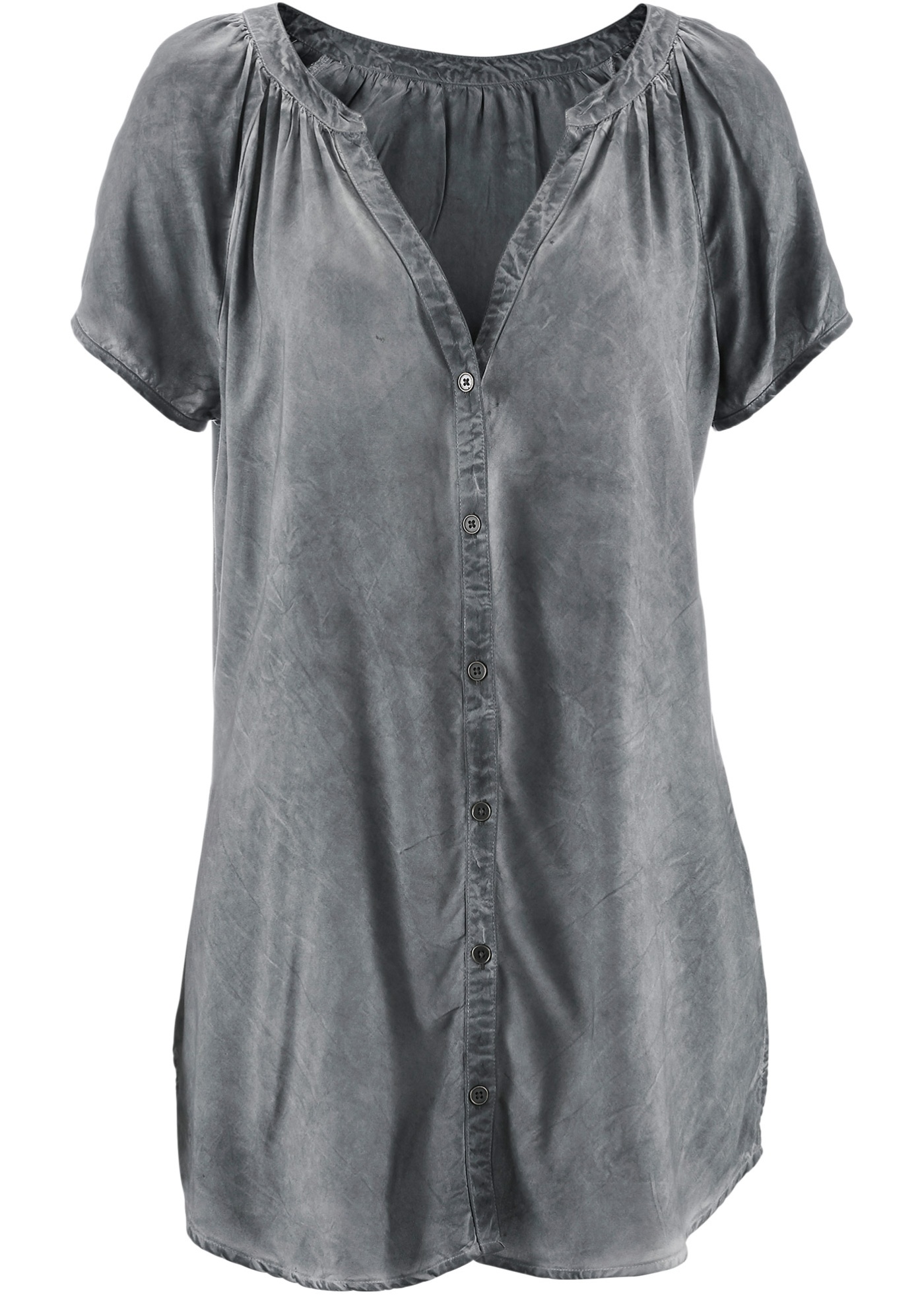 Cold dyed blouse van katoen, korte mouw