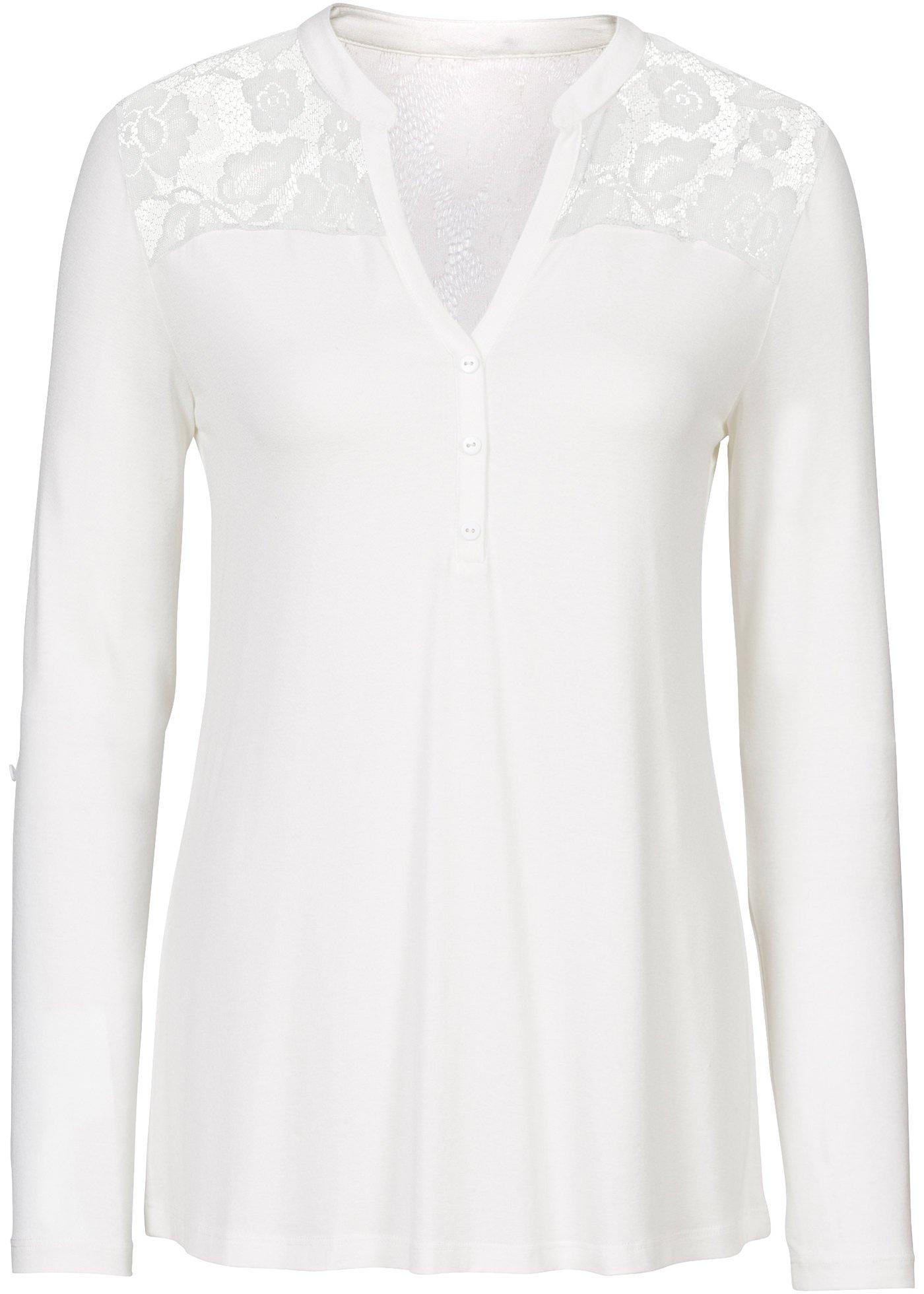 Henley shirt met kant