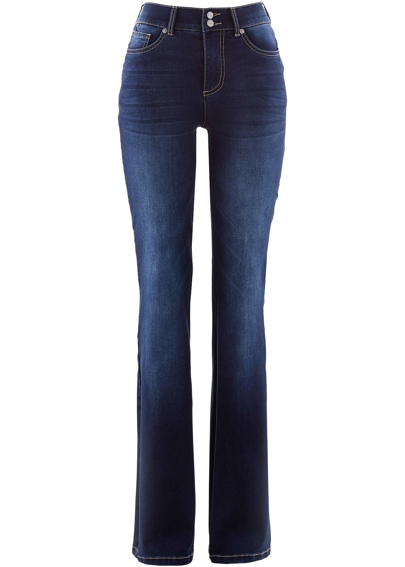 Super stretch push up jeans met comfortband, bootcut