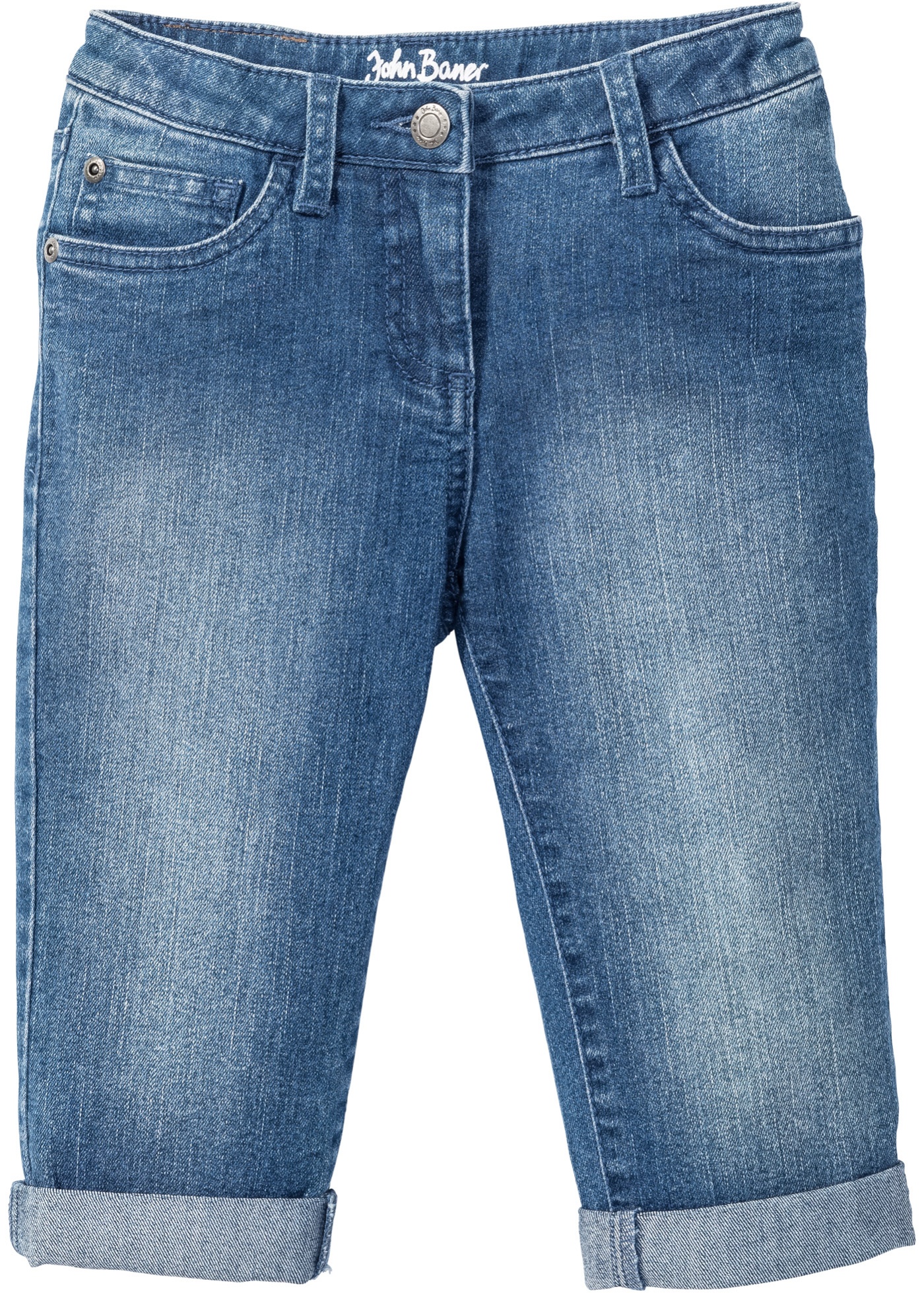 Meisjes capri jeans met omslag
