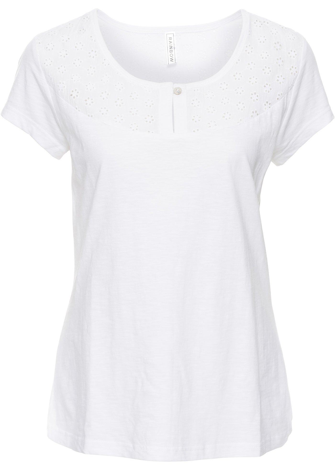 Shirt met broderie anglaise