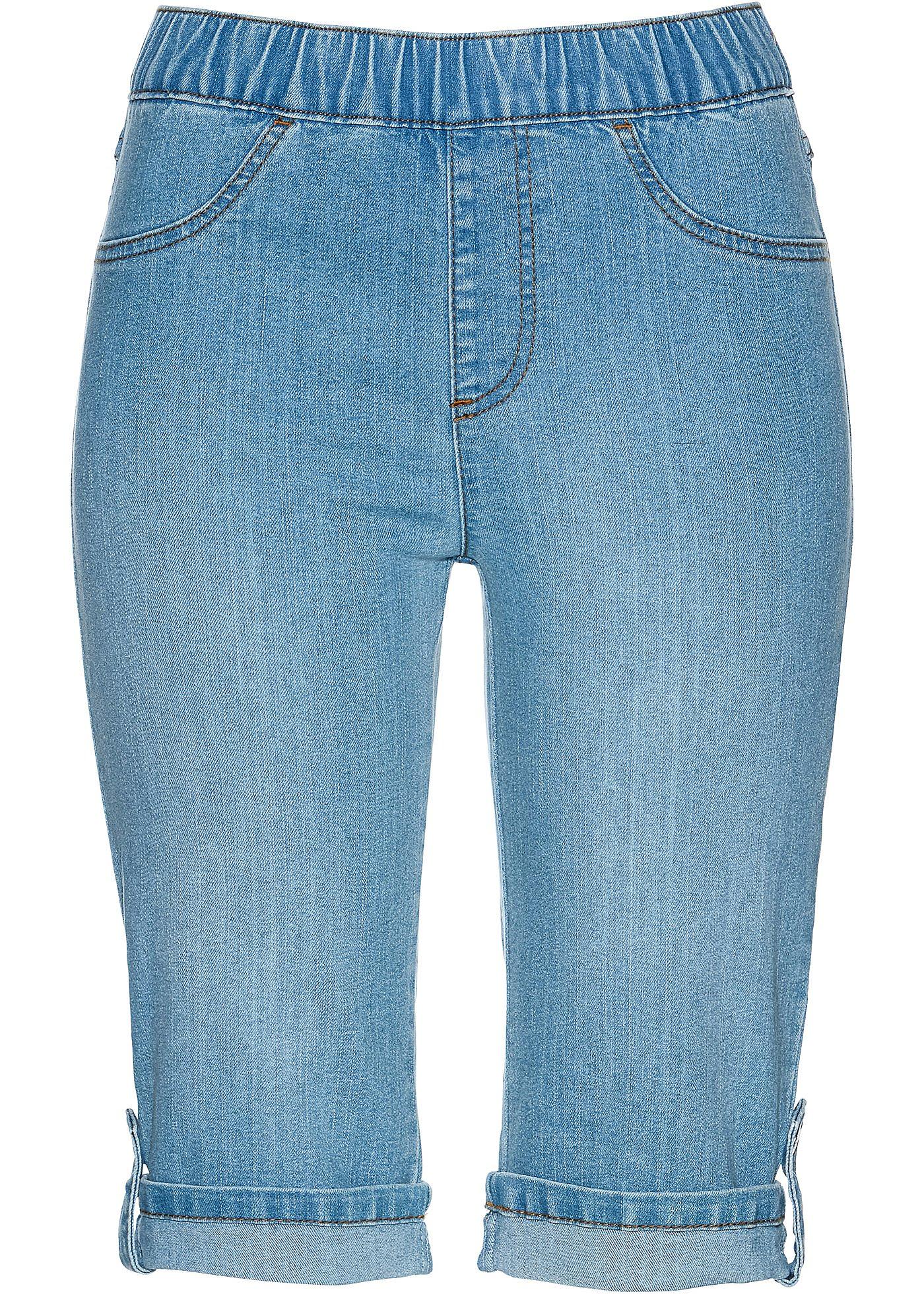 Jeans bermuda met elastische band