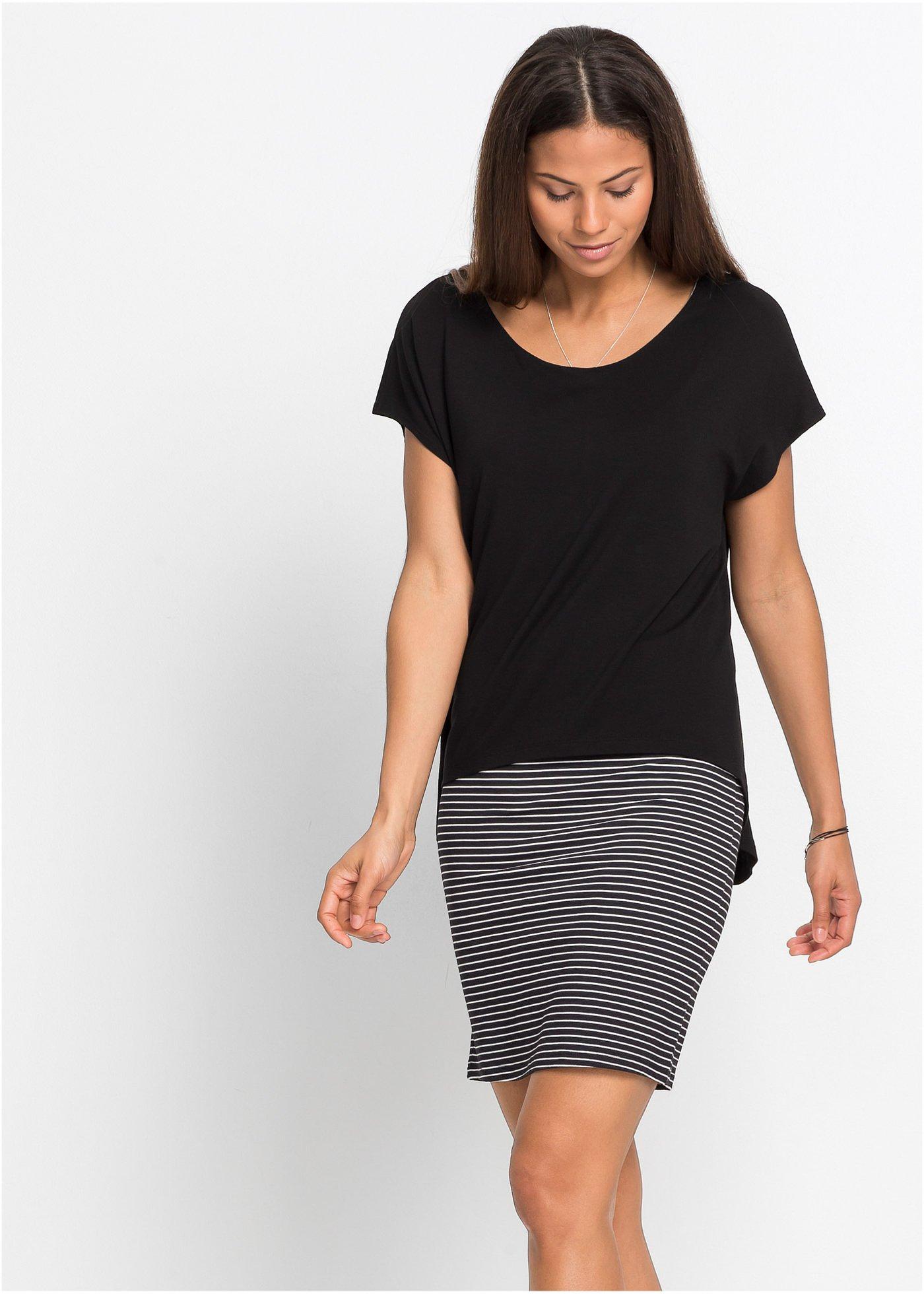 Bonprix Jersey Jurk Met Strepen bonprix kopen in de aanbieding