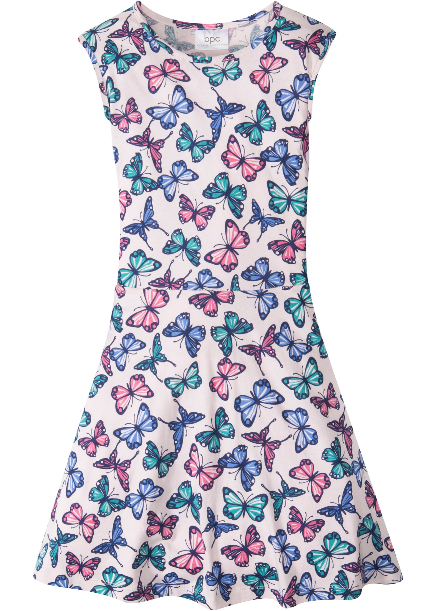 Meisjes jersey jurk met vlinderprint