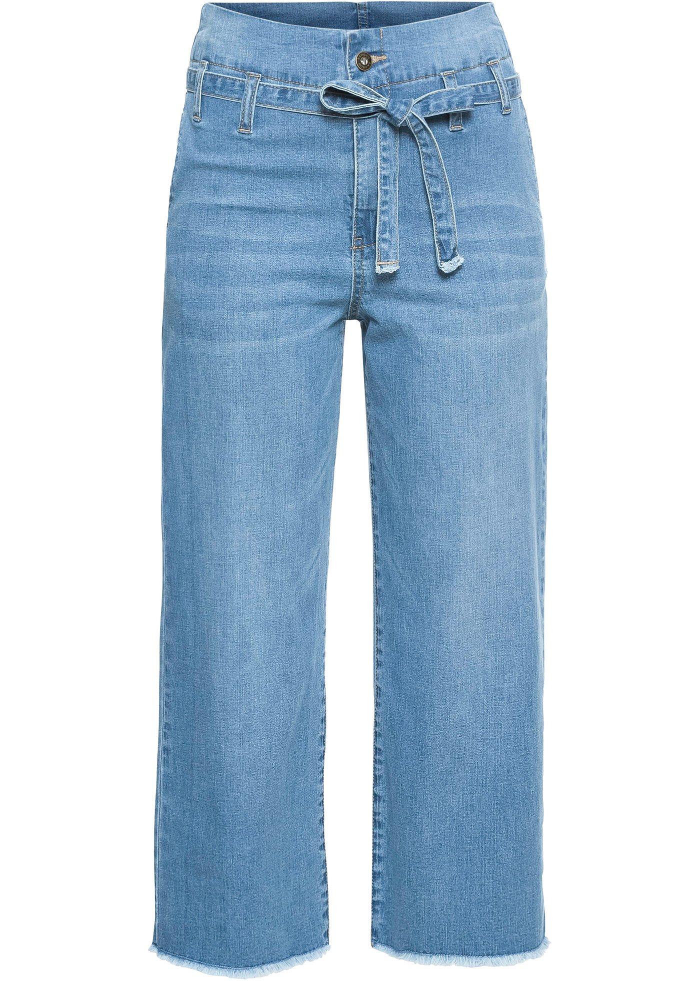 Denim culotte met ceintuur