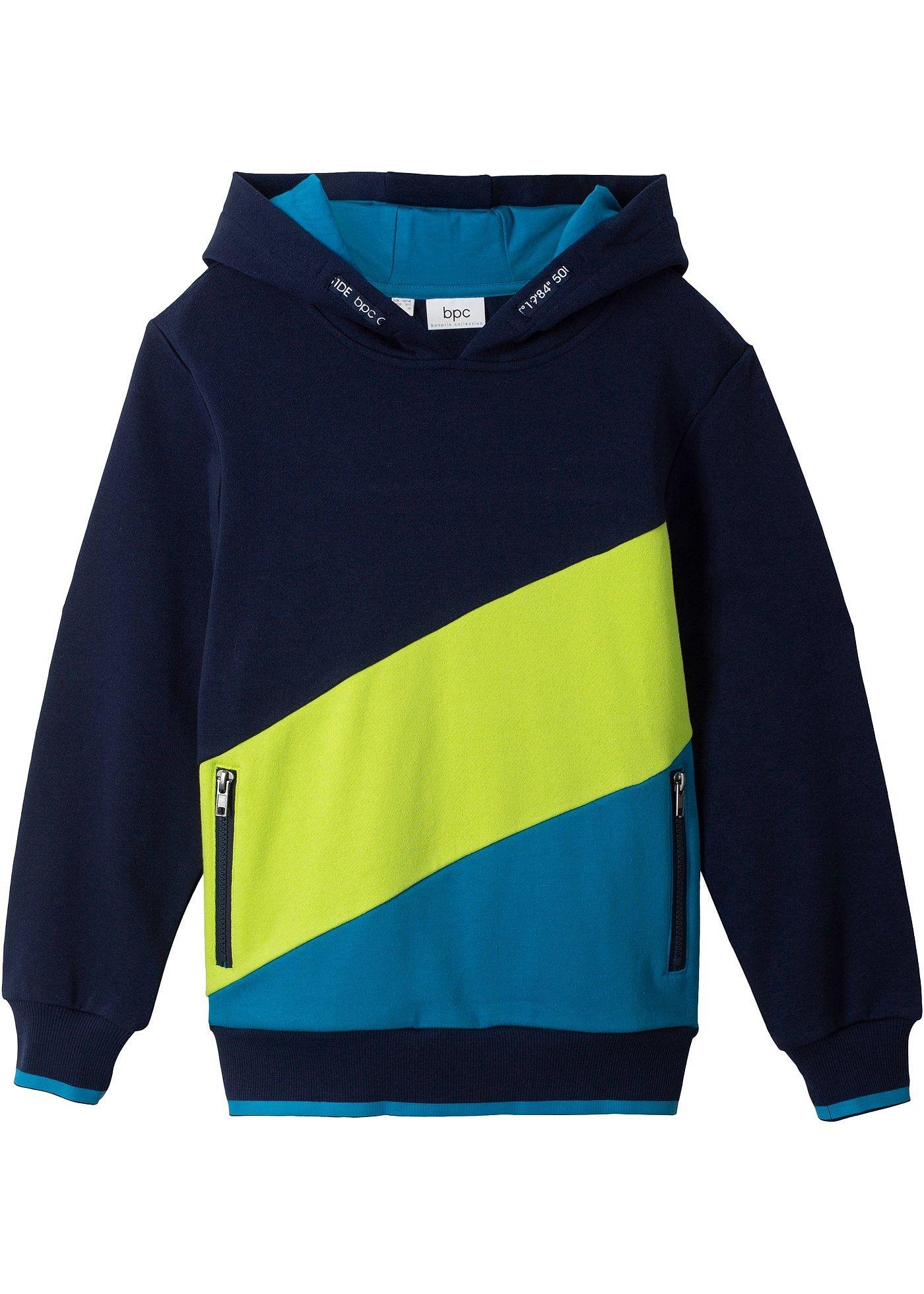 Jongens hoodie met colourblockings