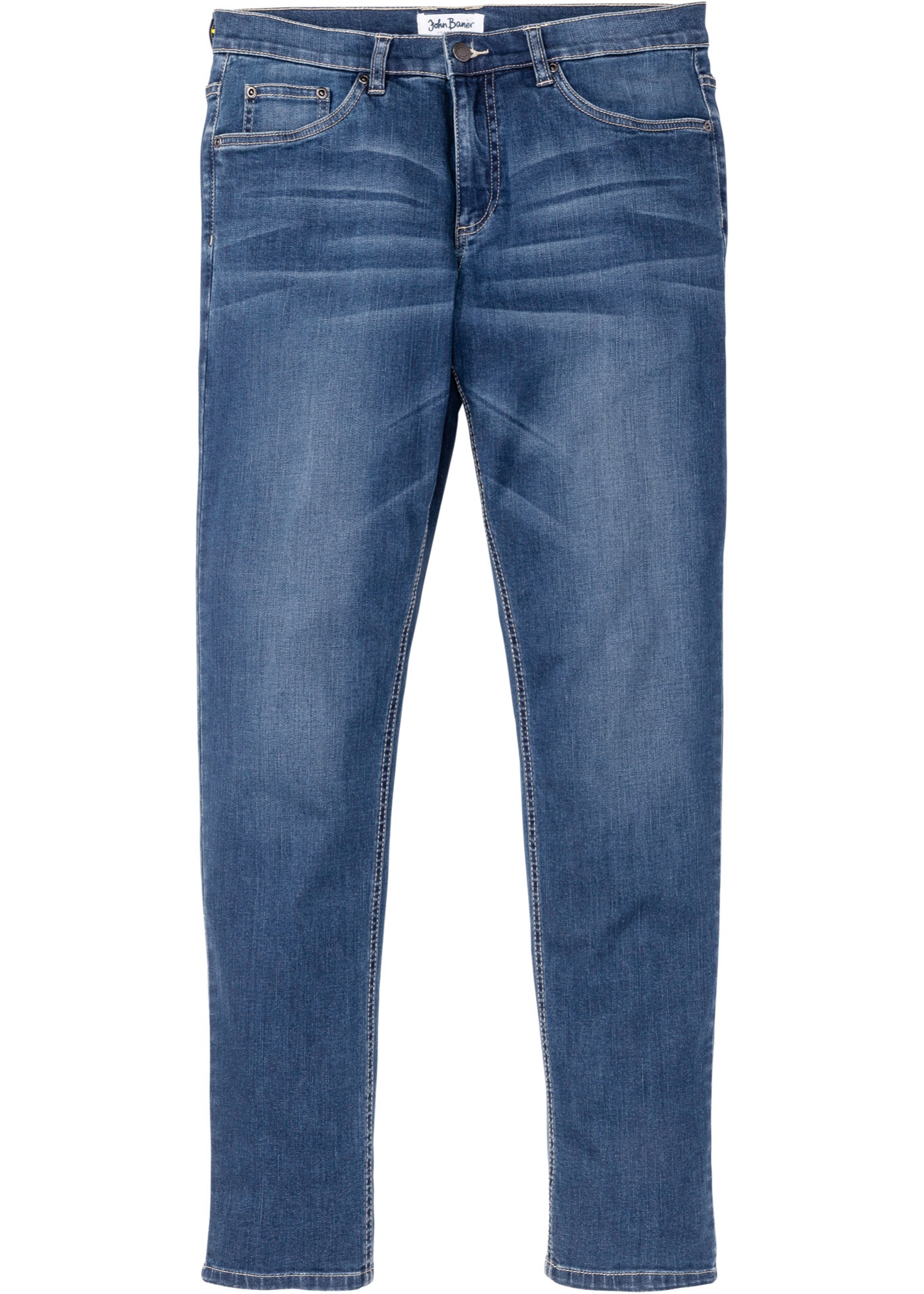 Regular fit stretch jeans, tapered