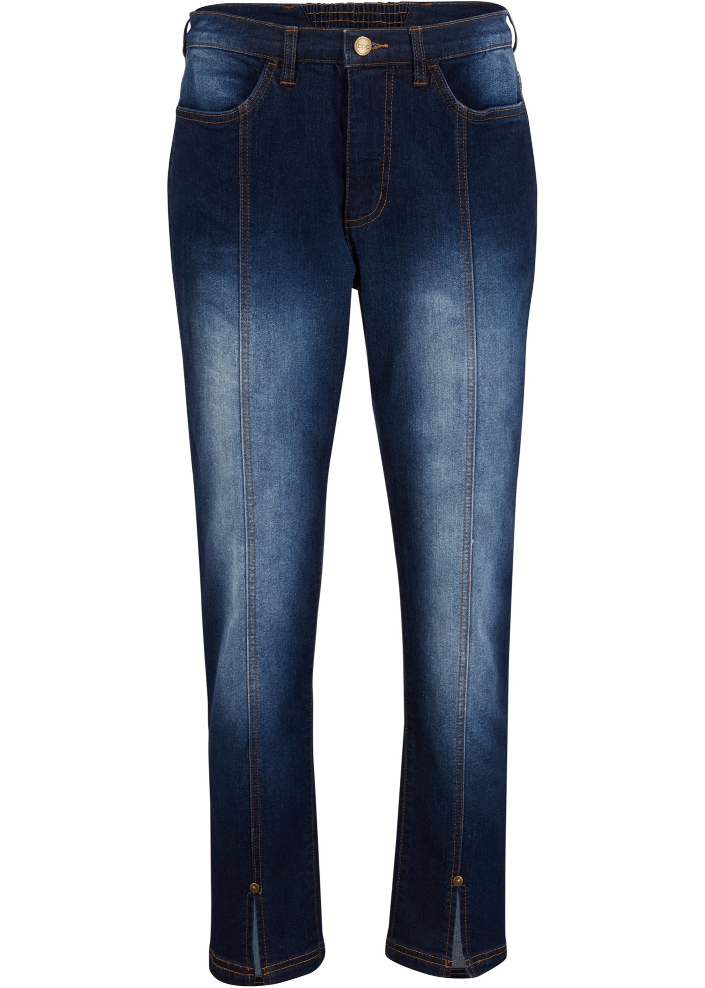 7/8 comfort stretch jeans met splitten voorop en comfortband