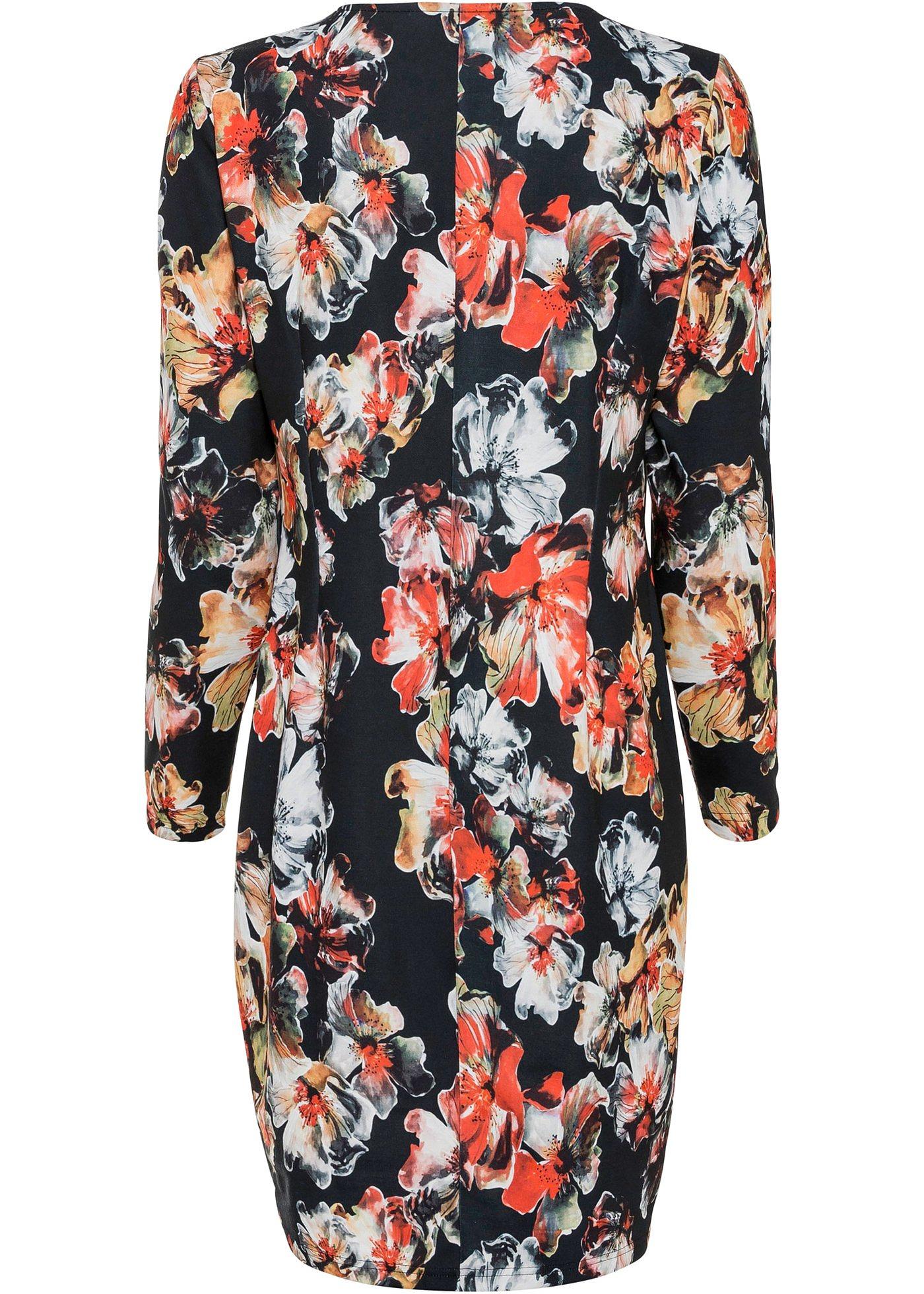 Jersey jurk met print, lange mouw Jersey jurk met print, lange mouw