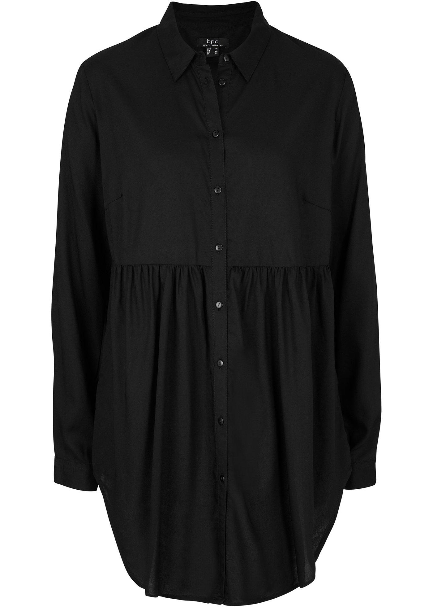 Licht transparante, lange blouse van viscose