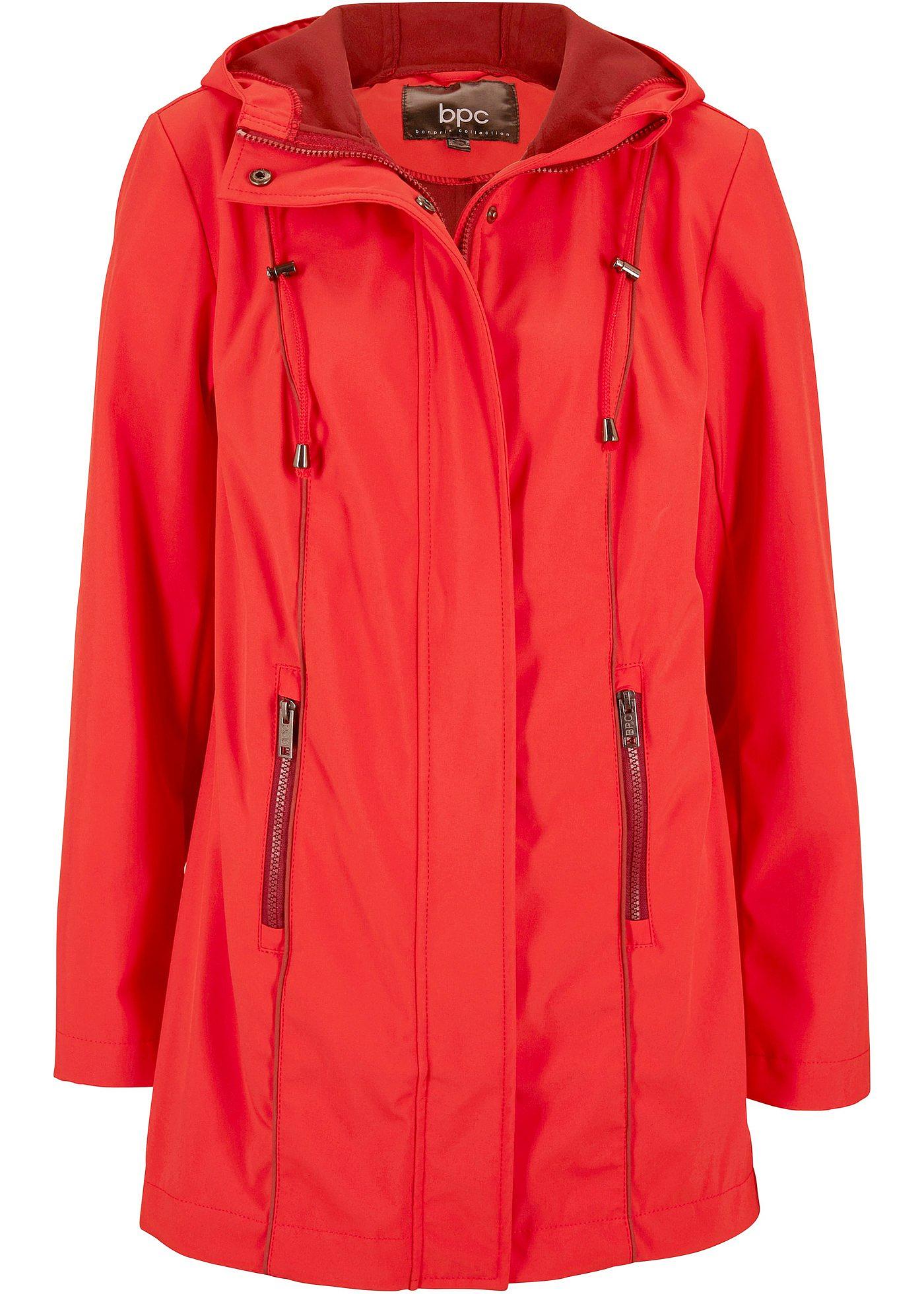 Softshell parka met contrastkleurige naden, gevoerd