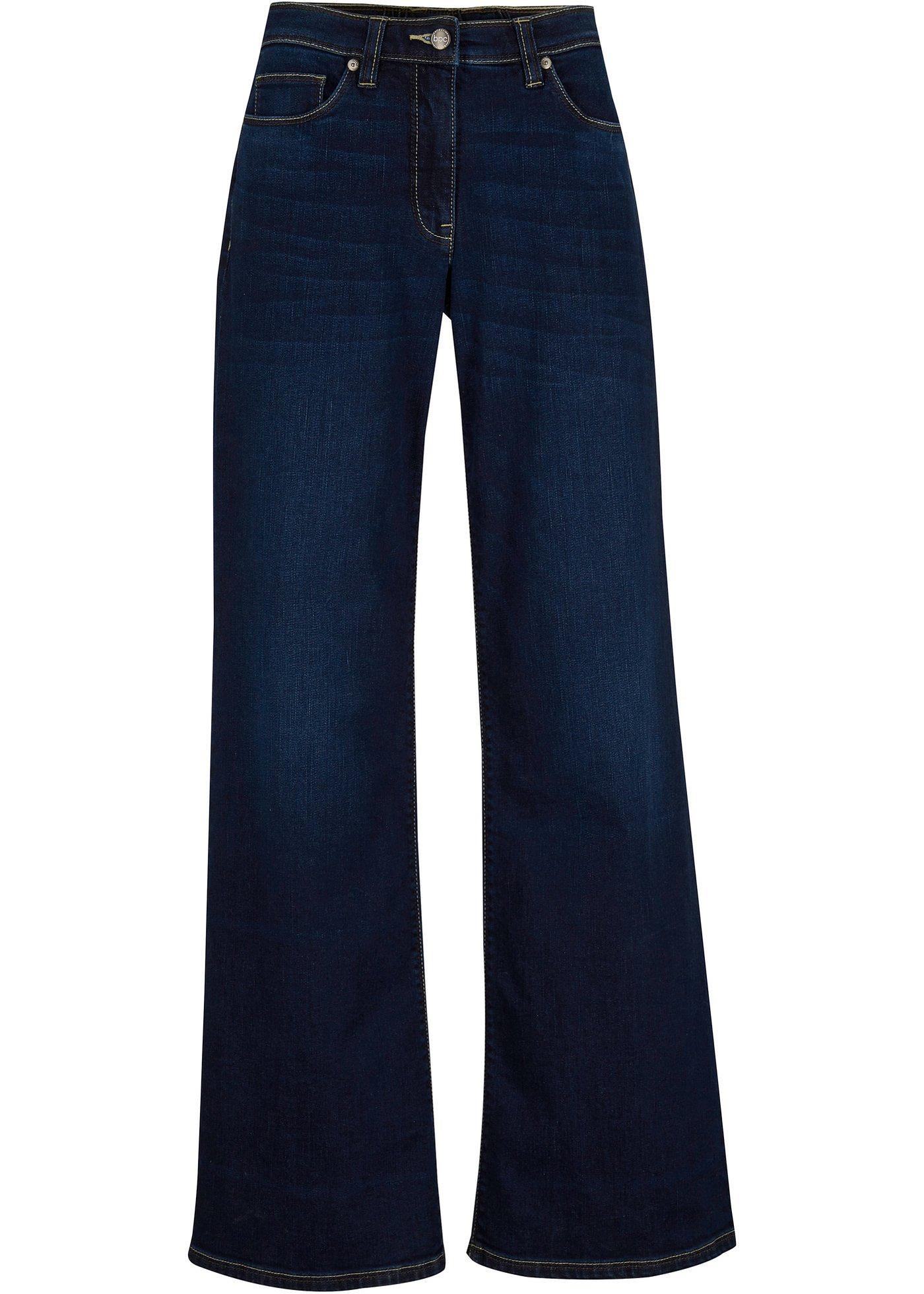 Stretch jeans met extra wijde pijpen en comfortband