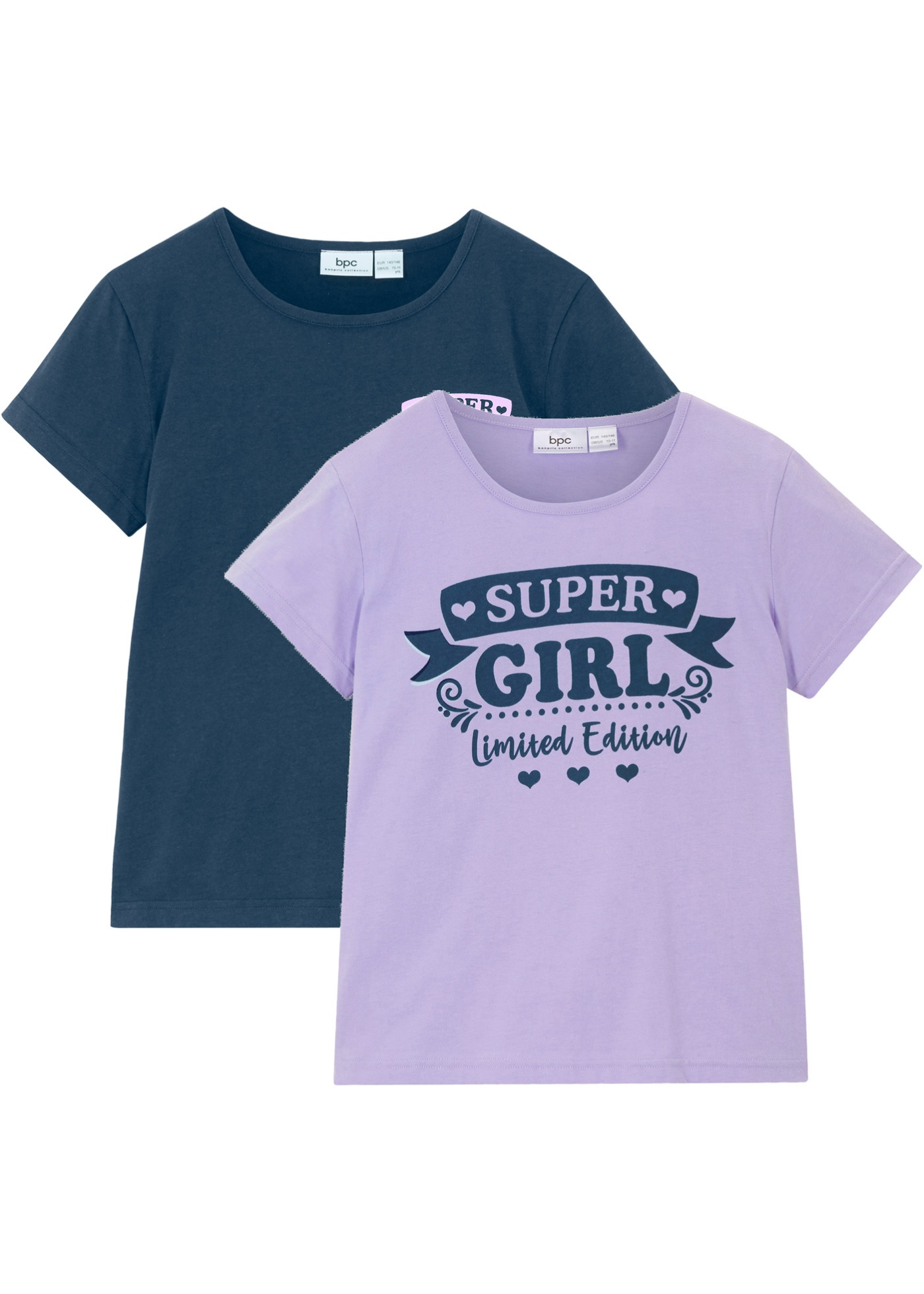 Meisjes T-shirt (set van 2) van biologisch katoen